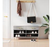 vidaXL Shoe Bench Grey Sonoma 102x35x55 cm Engineered Wood