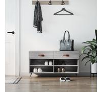 vidaXL Shoe Bench Grey Sonoma 102x35x55 cm Engineered Wood