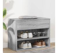 vidaXL Shoe Bench Grey Sonoma 60x30x45 cm Engineered Wood