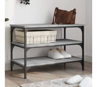 vidaXL Shoe Bench Grey Sonoma 70x38.5x49 cm Engineered Wood