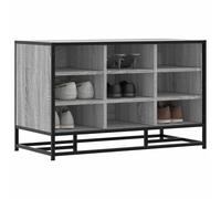 vidaXL Shoe Bench Grey Sonoma 84x40x53.5 cm Engineered Wood and Metal