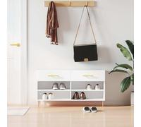vidaXL Shoe Bench White 102x35x55 cm Engineered Wood