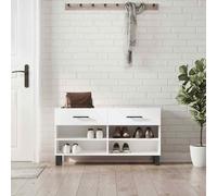 (high gloss white) vidaXL Shoe Bench Shoe Cupboard Shoe Storage Shoe Rack Black Engineered Wood