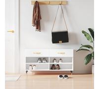 (high gloss white) vidaXL Shoe Bench Shoe Shelf Hallway Shoe Storage Cabinet Engineered Wood