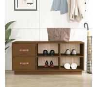 (honey brown) vidaXL Solid Wood Pine Shoe Bench Shoe Storage Cabinet Unit Rack Multi Colours