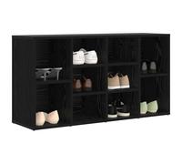 vidaXL Shoe Bench Other Black oak 103 x 30 x 54.5 cm Engineered wood, Bedroom, Rustic Shoe Rack, Ample Storage, Multi-Functional Organizer, Hallway