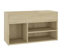 vidaXL Shoe Bench - Scandinavian Style, Engineered Wood, Sonoma Oak Finish, Shoe Organiser with Chest and Shelves - 80x30x45 cm