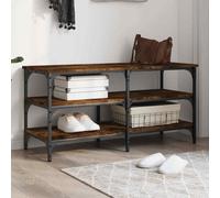 vidaXL Shoe Bench Smoked Oak 100x38.5x49 cm Engineered Wood