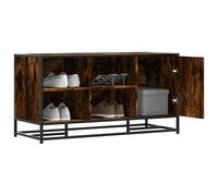 vidaXL Shoe Bench Smoked Oak 100x40x53.5 cm Engineered Wood and Metal