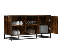 vidaXL Shoe Bench Smoked Oak 100x40x53.5 cm Engineered Wood and Metal UK