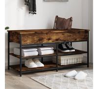 vidaXL Shoe Bench Smoked Oak 100x42.5x50 cm Engineered Wood