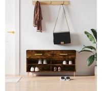 vidaXL Shoe Bench Smoked Oak 102x35x55 cm Engineered Wood