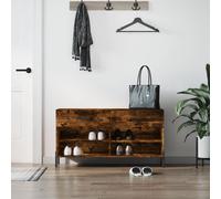 vidaXL Shoe Bench Smoked Oak 102x35x55 cm Engineered Wood