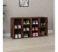 (smoked oak) vidaXL Shoe Bench Engineered Wood Shoe Cabinet Organiser Shelf Multi Colours