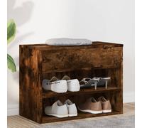 vidaXL Shoe Bench Smoked Oak 60x30x45 cm Engineered Wood