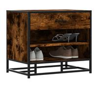 Vidaxl Shoe Bench Smoked Oak 60X40X53.5 Cm Engineered Wood And Metal