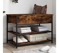 vidaXL Shoe Bench Smoked Oak 70x42.5x50 cm Engineered Wood