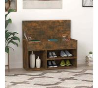 vidaXL Shoe Bench Smoked Oak 80x30x45 cm Engineered Wood UK