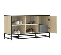 Shoe Bench Entryway Bench Hallway Shoe Rack Engineered Wood and Metal vidaXL