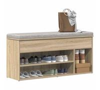 vidaXL Shoe Bench Sonoma Oak 102x30.5x45 cm Engineered Wood