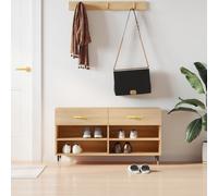 vidaXL Shoe Bench Sonoma Oak 102x35x55 cm Engineered Wood UK NEW