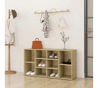 vidaXL Shoe Bench Sonoma Oak 103x30x54.5 cm Engineered Wood UK HOT