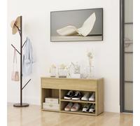 vidaXL Shoe Bench Sonoma Oak 80x30x45 cm Engineered Wood