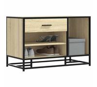 Shoe Bench Entryway Bench Hallway Shoe Rack Engineered Wood and Metal vidaXL