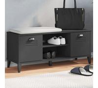 vidaXL Shoe Bench VIKEN Black 106x35x45 cm Engineered Wood