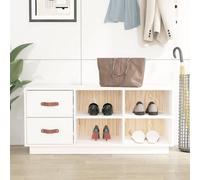 Vidaxl Shoe Bench White 100X34X45 Cm Solid Wood Pine