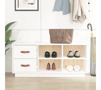 vidaXL Shoe Bench White 100x34x45 cm Solid Wood Pine