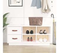 vidaXL Shoe Bench White 100x34x45 cm Solid Wood Pine LSO UK