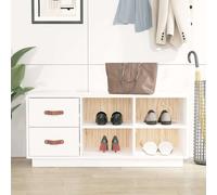vidaXL Shoe Bench White 100x34x45 cm Solid Wood Pine LSO UK