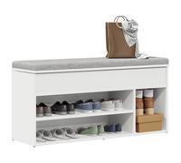 vidaXL Shoe Bench White 102x30.5x45 cm Engineered Wood