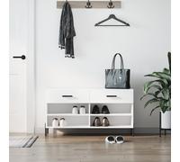 vidaXL Shoe Bench White 102x35x55 cm Engineered Wood UK NEW