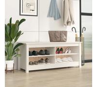 vidaXL Shoe Bench White 110x38x45.5 cm Solid Wood Pine