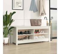 vidaXL Shoe Bench White 110x38x45.5 cm Solid Wood Pine UK HOT