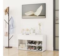 vidaXL Shoe Bench White 80x30x45 cm Engineered Wood UK