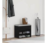 vidaXL Shoe Bench with Shelf Black Oak 60 x 30 x 45 cm Engineered Wood
