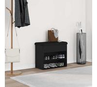 vidaXL Shoe Bench with Storage Black 60 x 30 x 48 cm Engineered wood
