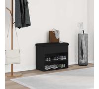 vidaXL Shoe Bench with Storage Black 60 x 30 x 48 cm Engineered wood