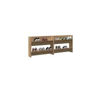 vidaXL Shoe Cabinet 2 pcs Artisan Oak 81 x 18 x 60 cm Engineered Wood, Hallway Shoe Cabinet, Modern Rectangular Storage, Organizing Unit for Footwear,