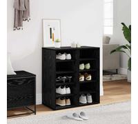 vidaXL Shoe Cabinet 2 pcs Black Oak 32 x 35 x 70 cm Engineered Wood