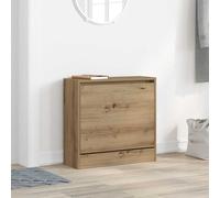 vidaXL Shoe Cabinet Artisan oak 60 x 21 x 57 cm Engineered wood, Living Room Storage, Modern Shoe Cabinet, Rectangular Footwear Organizer, Compact Entryway Furniture, Urban Solution