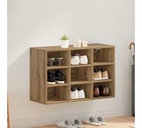 Shoe Cabinet Artisan Oak 77.5x30x51cm Engineered Wood 9-Shelf Hallway Storage UK