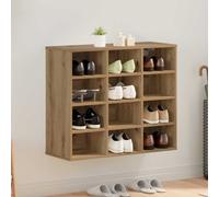 Hallway Shoe Cabinet 77.5x30x67cm Artisan Oak Engineered Wood Slim Mod 9 Shelves