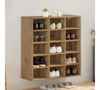 Shoe Cabinet Artisan oak 77.5 x 30 x 83.5 cm Eng wood 9 shelves wallfix.
