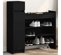 Shoe Cabinet Black 100.5x28x100 cm Engineered Wood