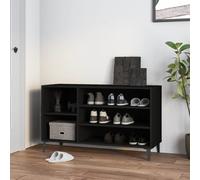 vidaXL Shoe Cabinet Black 102x36x60 cm Engineered Wood UK NEW