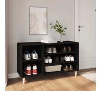 vidaXL Shoe Cabinet Black 102x36x60 cm Engineered Wood UK NEW